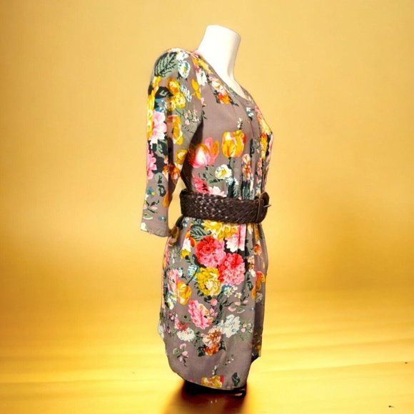 Joules Tops - BNWOT Joules Size 10-12 Tunic Dress Top Floral ButtonUp 3/4 Sleeves Ruffle Waist